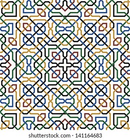 Morocco Seamless Pattern. Traditional Arabic Islamic Background. Mosque decoration element.