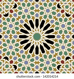 Morocco Seamless Pattern. Traditional Arabic Islamic Background. Mosque decoration element.