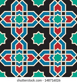 Morocco Seamless Pattern. Traditional Arabic Islamic Background. Mosque decoration element.