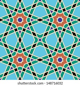 Morocco Seamless Pattern. Traditional Arabic Islamic Background. Mosque decoration element.