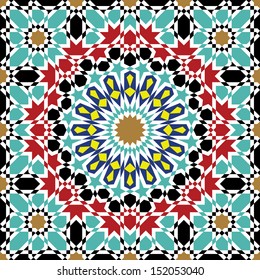 Morocco Seamless Pattern. Traditional Arabic Islamic Background. Mosque decoration element.