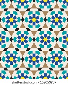 Morocco Seamless Pattern. Traditional Arabic Islamic Background. Mosque decoration element.