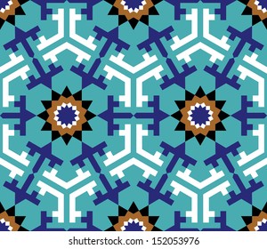 Morocco Seamless Pattern. Traditional Arabic Islamic Background. Mosque decoration element.