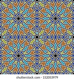 Morocco Seamless Pattern. Traditional Arabic Islamic Background. Mosque decoration element.
