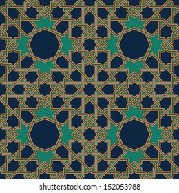 Morocco Seamless Pattern. Traditional Arabic Islamic Background. Mosque decoration element.