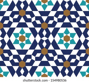 Morocco Seamless Pattern. Traditional Arabic Islamic Background. Mosque decoration element.