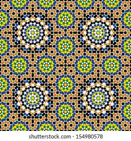 Morocco Seamless Pattern. Traditional Arabic Islamic Background. Mosque decoration element.