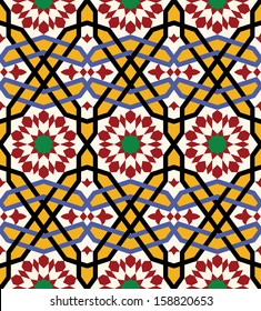 Morocco Seamless Pattern. Traditional Arabic Islamic Background. Mosque decoration element.