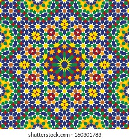 Morocco Seamless Pattern. Traditional Arabic Islamic Background. Mosque decoration element.