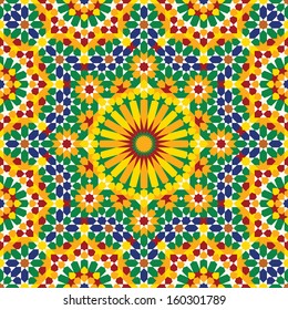 Morocco Seamless Pattern. Traditional Arabic Islamic Background. Mosque decoration element.