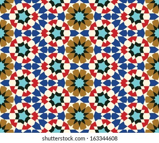 Morocco Seamless Pattern. Traditional Arabic Islamic Background. Mosque decoration element.