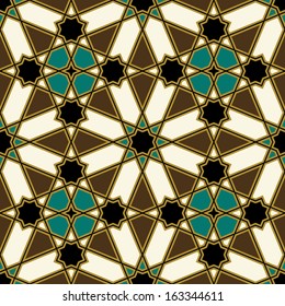Morocco Seamless Pattern. Traditional Arabic Islamic Background. Mosque decoration element.