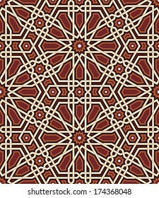 Morocco Seamless Pattern. Traditional Arabic Islamic Background. Mosque decoration element.