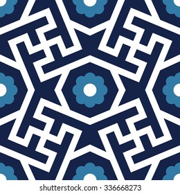 Morocco Seamless Pattern. Traditional Arabic Islamic Background. Mosque decoration element.