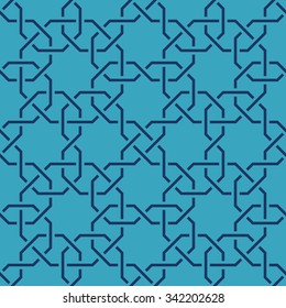 Morocco Seamless Pattern. Traditional Arabic Islamic Background. Mosque decoration element. blue colors