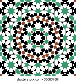 Morocco Seamless Pattern. Traditional Arabic Islamic Background. Mosque decoration element.