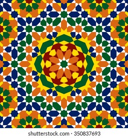Morocco Seamless Pattern. Traditional Arabic Islamic Background. Mosque decoration element.