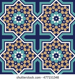 Morocco Seamless Pattern. Traditional Arabic Islamic Background. Mosque decoration element.