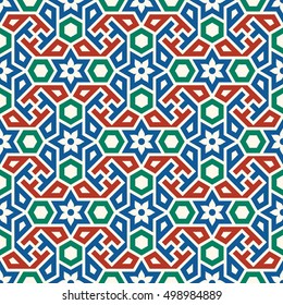 Morocco Seamless Pattern. Traditional Arabic Islamic Background. Mosque decoration element.