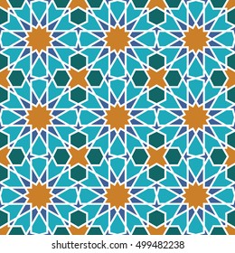 Morocco Seamless Pattern. Traditional Arabic Islamic Background. Mosque decoration element.