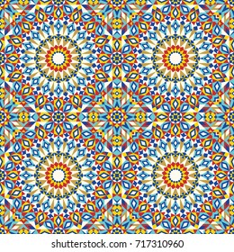 Morocco Seamless Pattern. Traditional Arabic Islamic Background. Mosque decoration element.