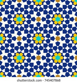 Morocco Seamless Pattern. Traditional Arabic Islamic Background. Mosque decoration element.