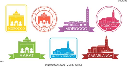 Morocco set. Isolated Morocco on white background