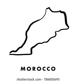 Morocco simple map outline - smooth simplified country shape map vector.