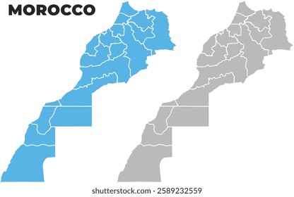 Morocco simple maps flat illustration