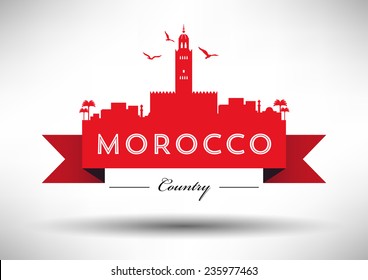 Morocco Skyline With Typography Design