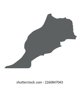 Morocco - smooth grey silhouette map of country area. Simple flat vector illustration.