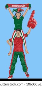 Morocco Soccer Fan. All the objects are in different layers and the text types do not need any font. 