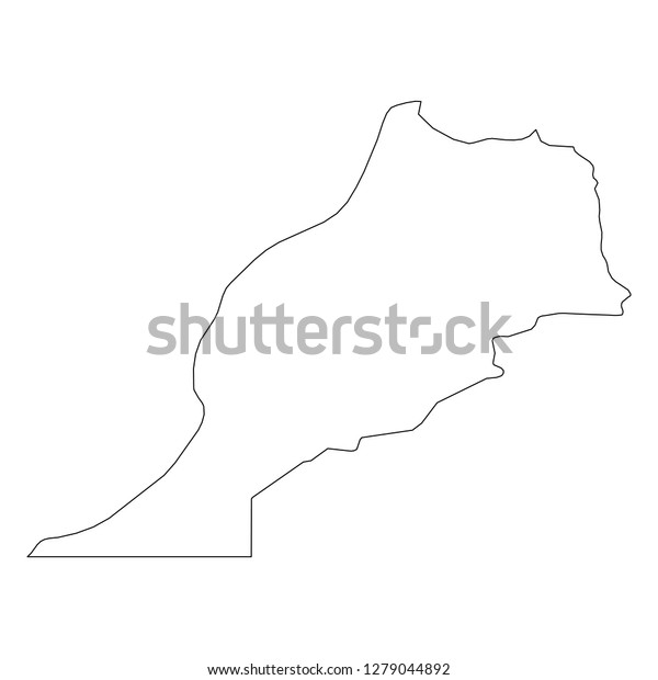 Morocco Solid Black Outline Border Map Stock Vector (Royalty Free ...