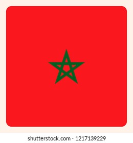 Morocco square flag button, social media communication sign, business icon.