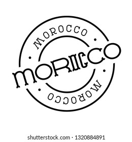 morocco stamp on white background. Sign, label, sticker.