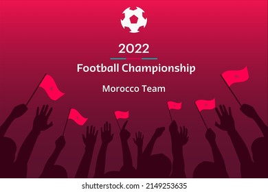 Campeonato de Fútbol 2022 Antecedentes. Ilustración del vector de fútbol del equipo de Banderas de Marruecos