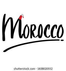 Morocco, text design. Vector calligraphy. Typography poster.