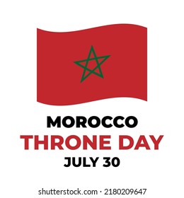 Morocco Throne Day typography poster. National holiday on July 30. Vector template for banner, postcard, flyer, etc.