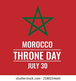 Morocco Throne Day typography poster. National holiday on July 30. Vector template for banner, flyer, postcard, etc.