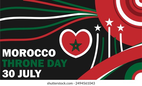 Morocco Throne day vector banner design. Happy Morocco Throne day modern minimal graphic poster illustration.