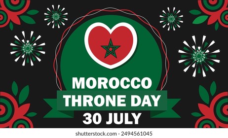 Morocco Throne day vector banner design. Happy Morocco Throne day modern minimal graphic poster illustration.