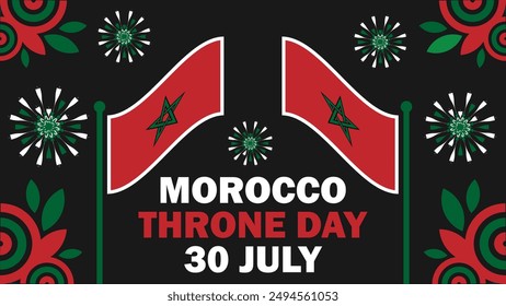 Morocco Throne day vector banner design. Happy Morocco Throne day modern minimal graphic poster illustration.