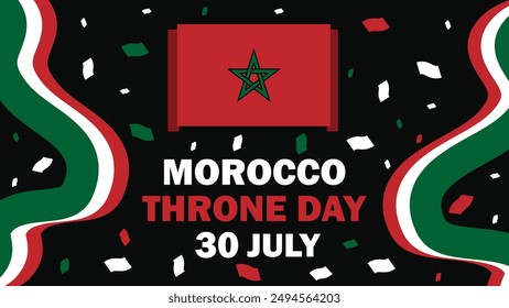 Morocco Throne day vector banner design. Happy Morocco Throne day modern minimal graphic poster illustration.