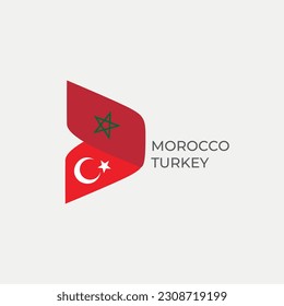 Morocco - Turkey text flag friends country vector graphic graphic element Illustration template design
