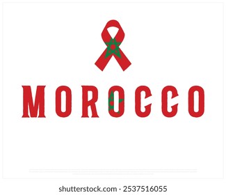 Morocco Typography with National flag on a white background, Editable vector design of Morocco typography with flag, National Day Design, Morocco day design