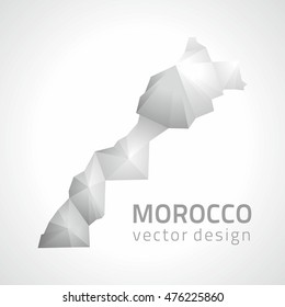 Morocco vector grey and silver polygonal modern map
