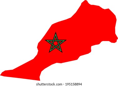 Morocco Vector Map Flag Stock Vector (Royalty Free) 195158894