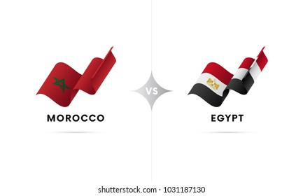 Morocco versus Egypt. Football. Vector illustration.