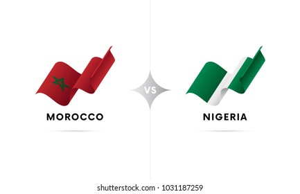 Morocco versus Nigeria. Football. Vector illustration.