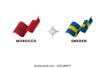 Morocco versus Sweden. Football. Vector illustration.